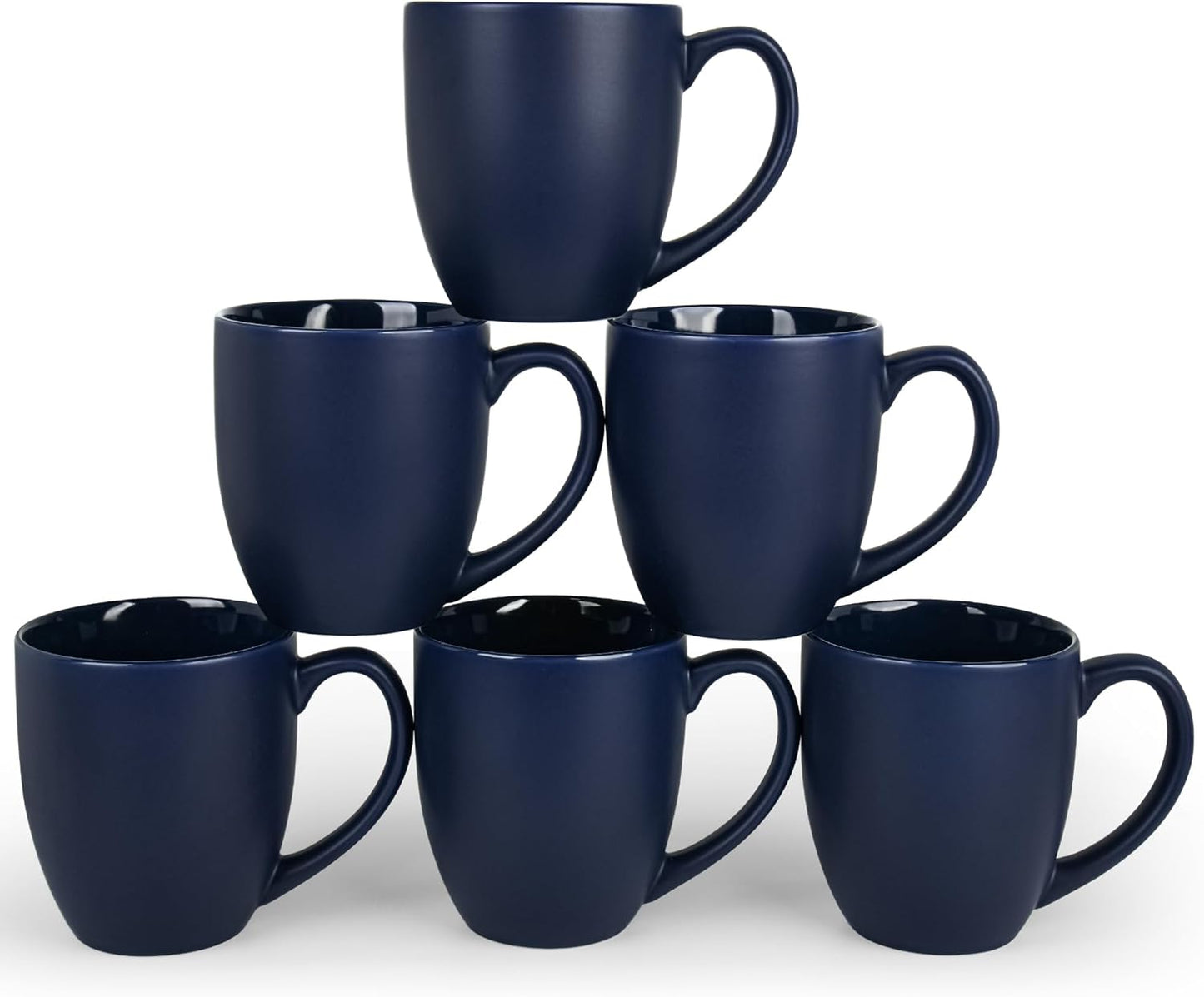 16oz Coffee Mugs Set of 6, Large Ceramic Modern Coffee Mugs With Handle For