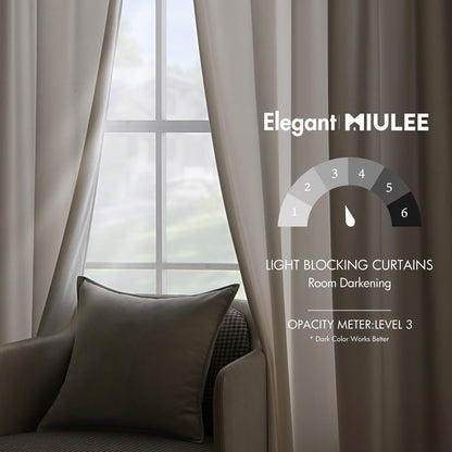 MIULEE Ivory Velvet Curtains Thermal Insulated Blackout Curtain Drapes for Bedroom Living Room