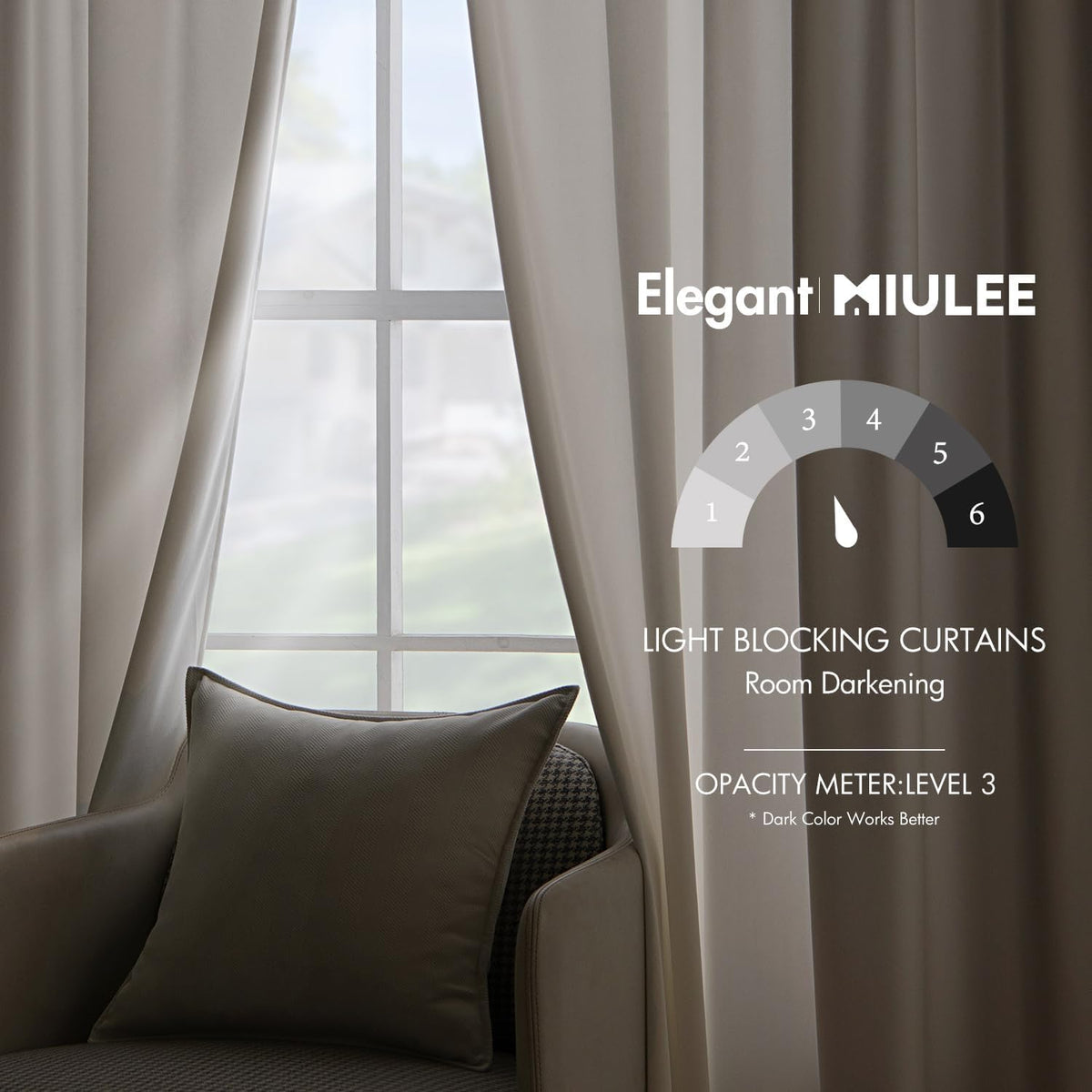 MIULEE Ivory Velvet Curtains Thermal Insulated Blackout Curtain Drapes for Bedroom Living Room