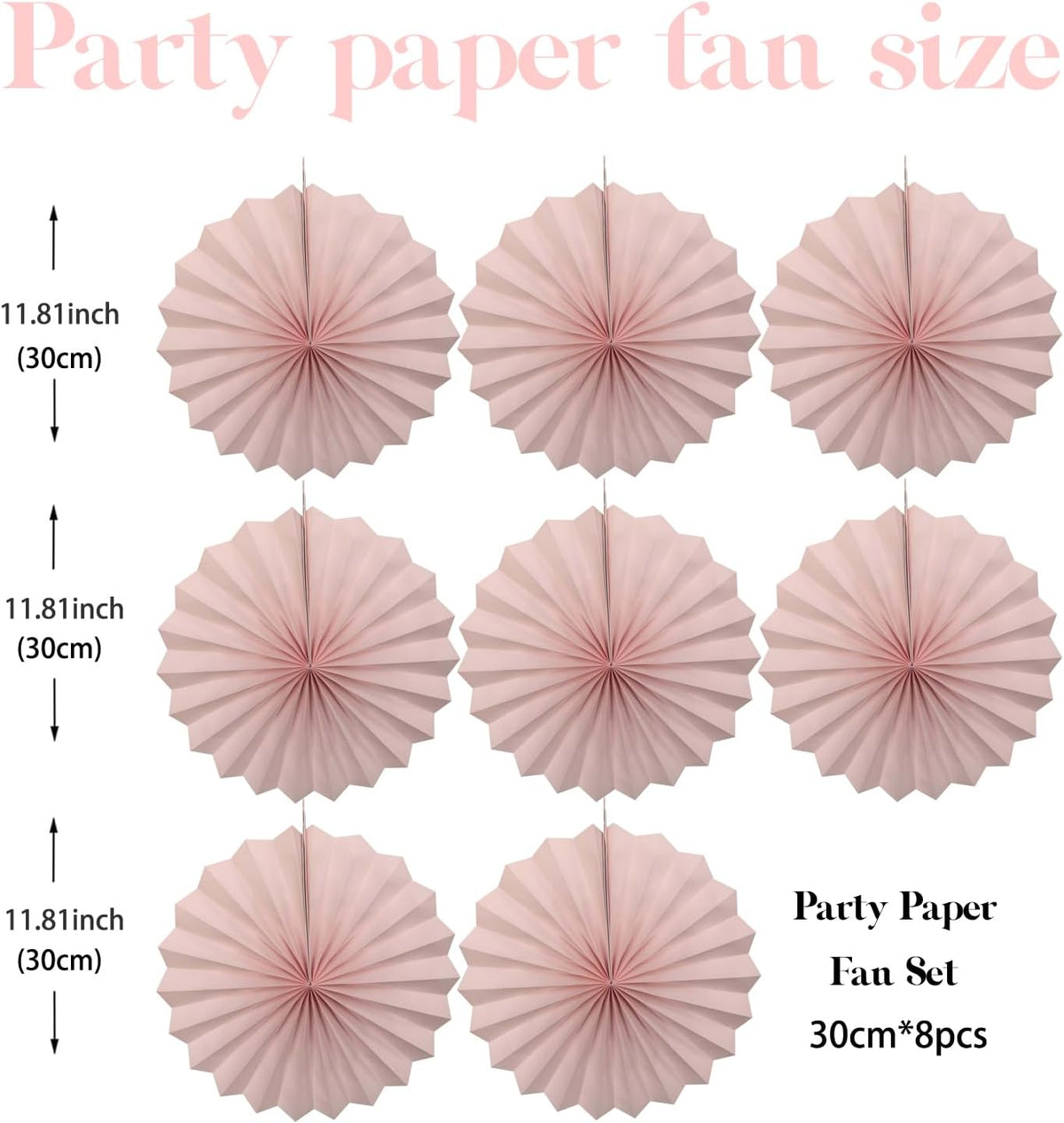 Pink Birthday Decorations,DIY Pink Paper Fans Hanging Decoration ,Party Supplies Party Fans 12in