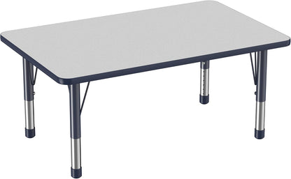 FDP Rectangle Activity School and Classroom Kids Table (30 x 48 inch), Chunky Toddler Legs