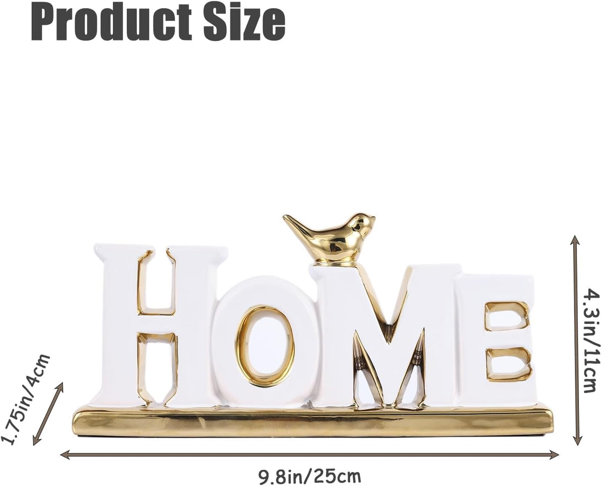 Love Sign Decoration,White and Gold Love Signs for Home Decor Statue,Modern Bird Sculpture