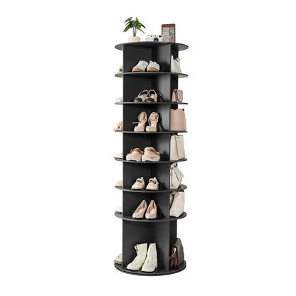 VEVOR 7 Tiers Rotating Shoe Rack Tower, 360° Spinning Shoe Rack, Revolving Storage Round Carousel