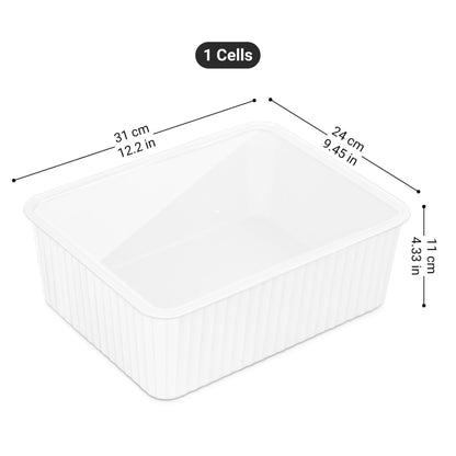 Cetomo Plastic Underwear Drawer Organizer with Lid, Lidded Storage Box for Bras, Plastic Basket for