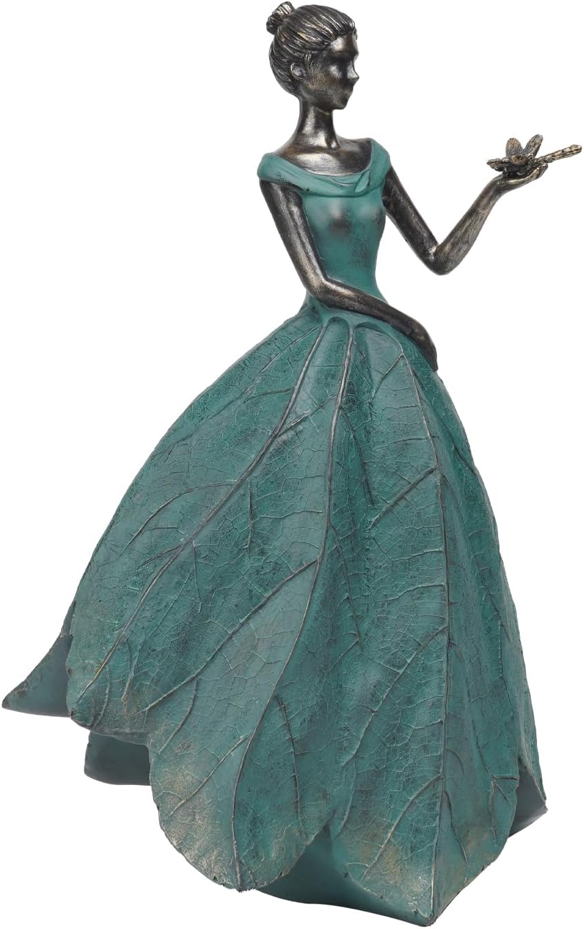 Guichifun Fairy Statue Collection Home Decoration - Leaf Angel Girls with Dragonfly Resin Home