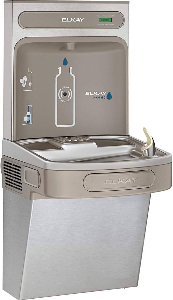 Elkay EZSDWSSK EZH2O Wall Mount Drinking Fountain and Bottle Filling Station with Silver Ion