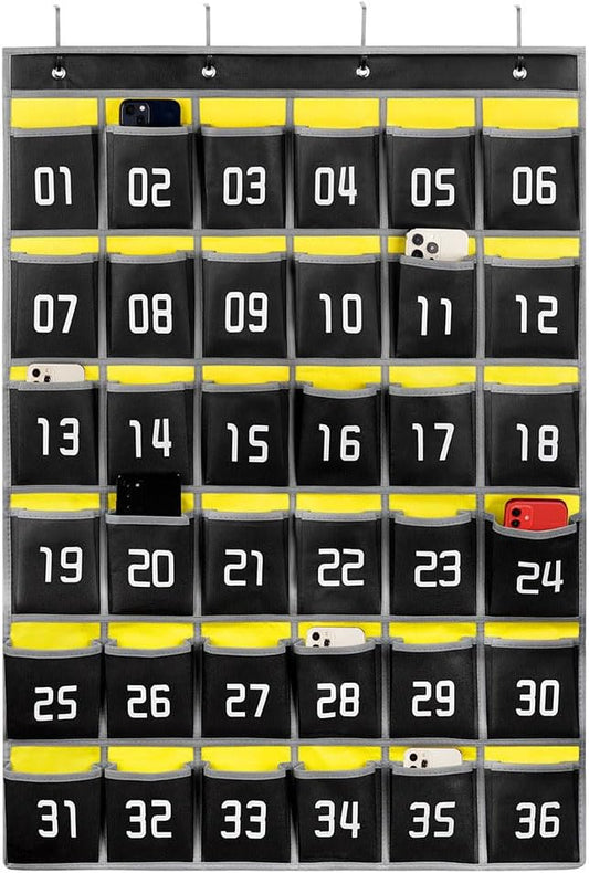 Loghot Classroom Accessories Closet Pocket Chart for Cell Phones Holder Wall Door Hanging Organizer