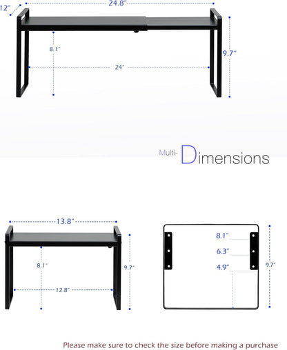 Nxconsu Cabinet Shelf Expandable Height Adjustable Shelf Organizer Riser for Kitchen Cabinet Pantry