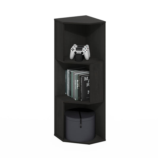 Furinno ECON Corner Shelf, 3-Tier Corner Book Shelf, Standing Storage Shelves, Cube Display Rack