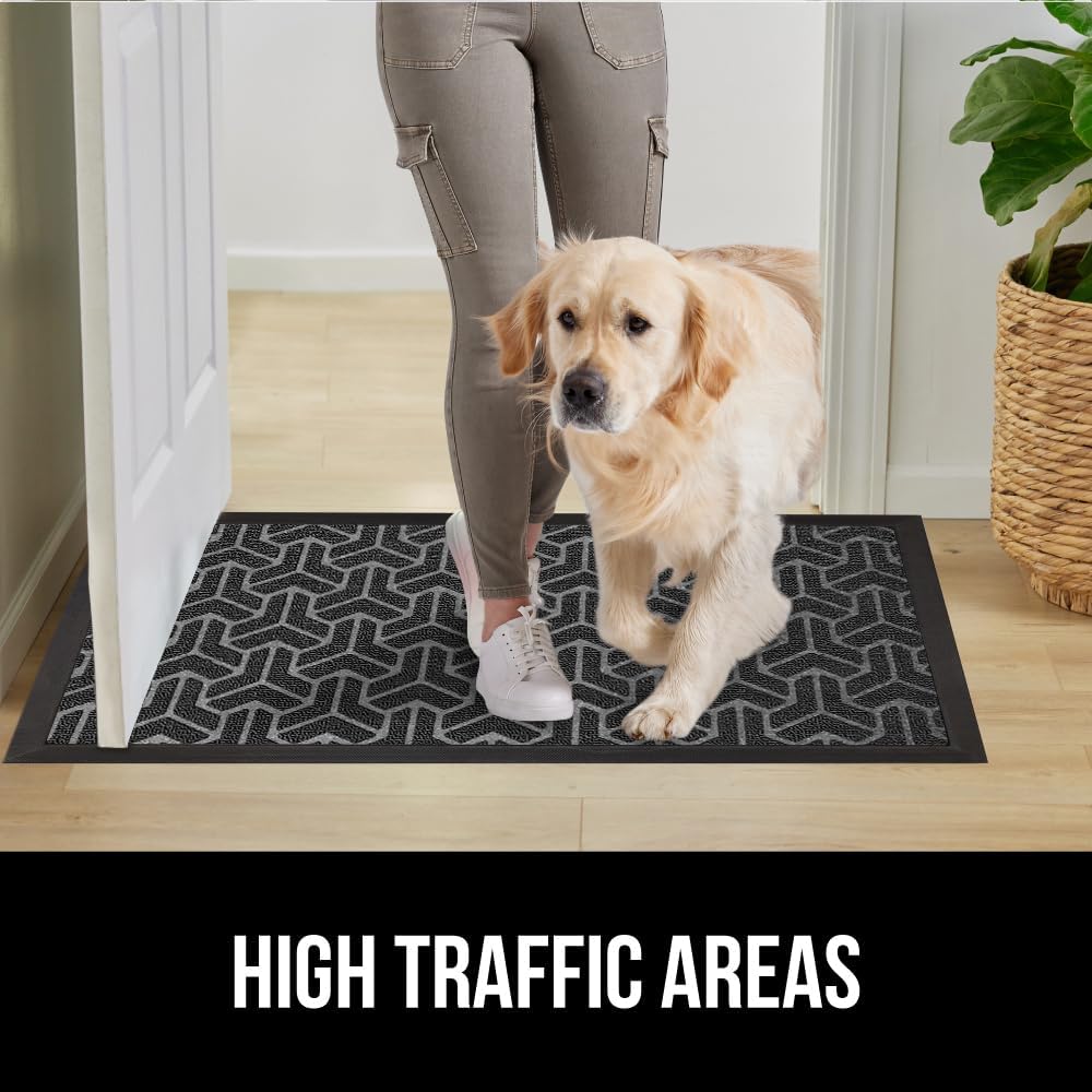 GORILLA GRIP 100% Waterproof All-Season WeatherMax Doormat, 72x24, US Designed Natural Rubber