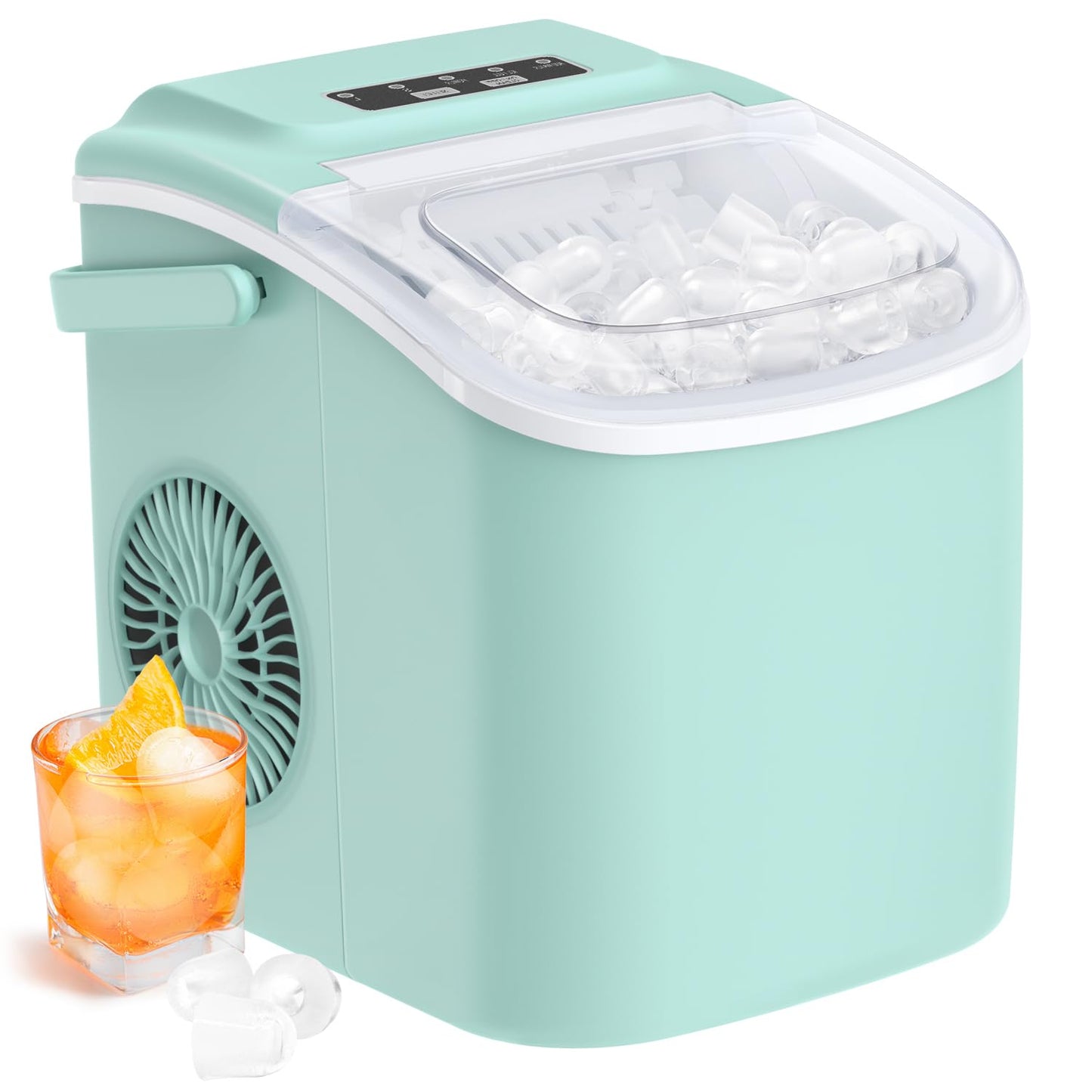 Silonn Countertop Ice Maker, 9 Cubes Ready in 6 Mins, 26lbs in 24Hrs, Self-Cleaning Ice Machine