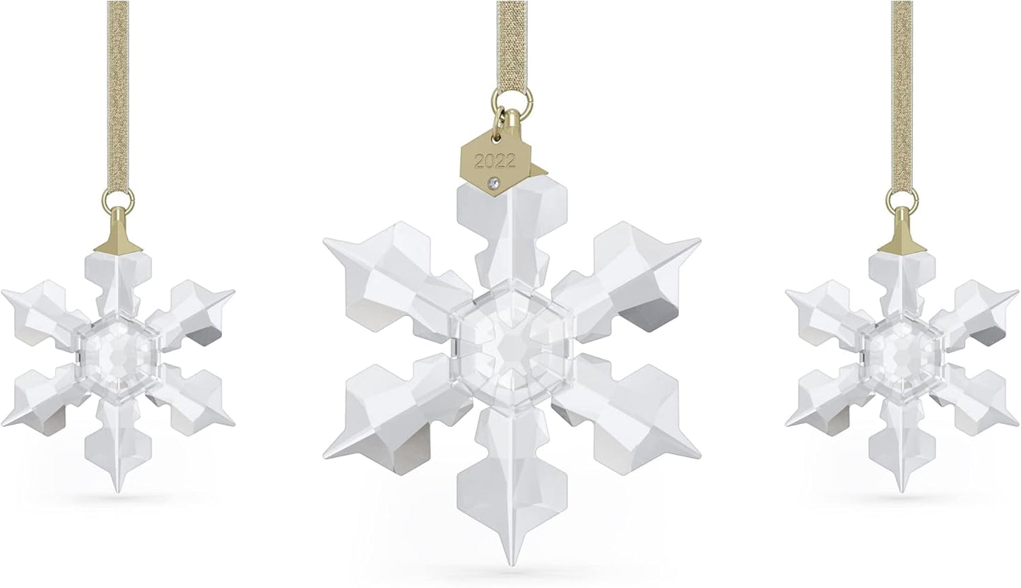 Swarovski Annual Edition Set of Snowflake Ornaments, White Swarovski Crystals, Part of the