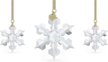 Swarovski Annual Edition Set of Snowflake Ornaments, White Swarovski Crystals, Part of the