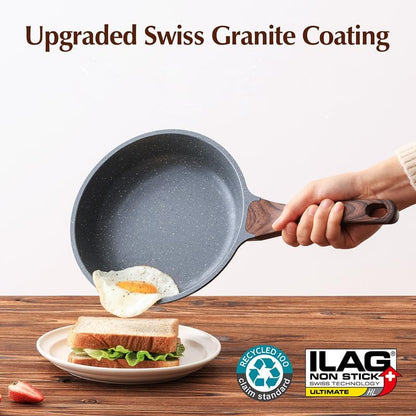 SENSARTE Nonstick Frying Pan Skillet with Lid, Omelet Pan with Cover, Healthy Cooking Chef's Pan