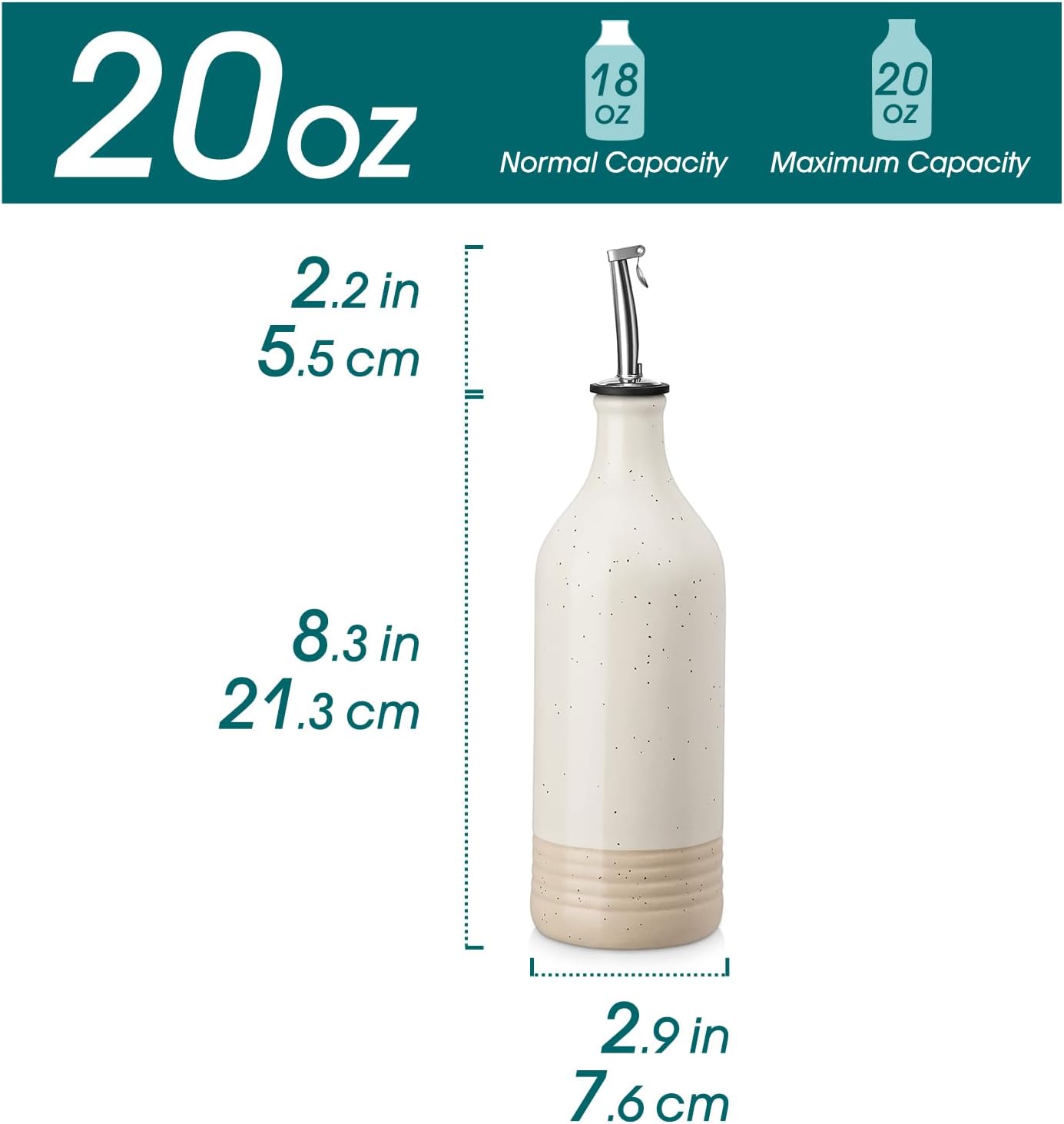 vancasso 20 Oz Ceramic Olive Oil Dispenser Bottle, Bottle Dispenser with Spout and Funnel for