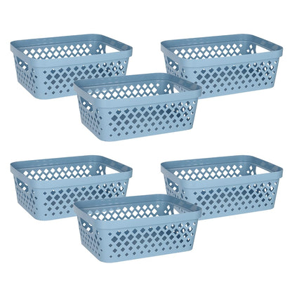 Glad Plastic Storage Basket Set, Value Pack of 6 | Open Storage Bins for Shelves, Bathroom, Pantry