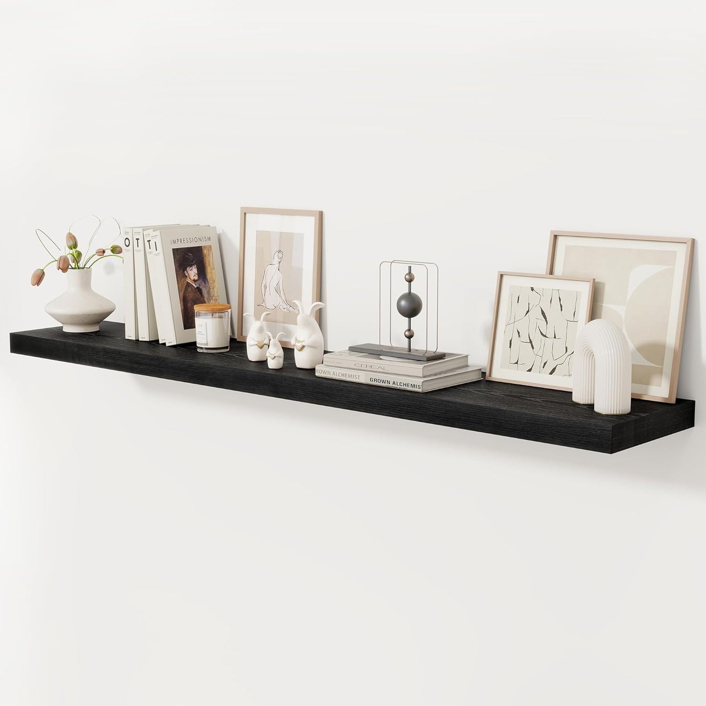 Fun Memories 72 Inch Floating Shelf, 12 Inch Deep Wall Shelf for Fireplace Mantel, Deep Storage