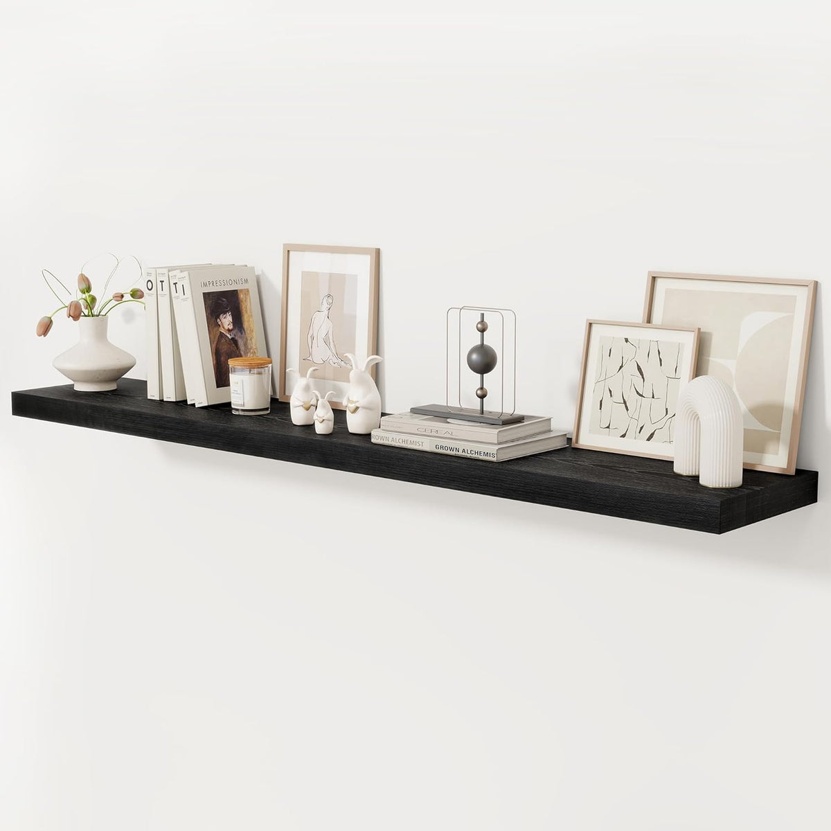 Fun Memories 72 Inch Floating Shelf, 12 Inch Deep Wall Shelf for Fireplace Mantel, Deep Storage
