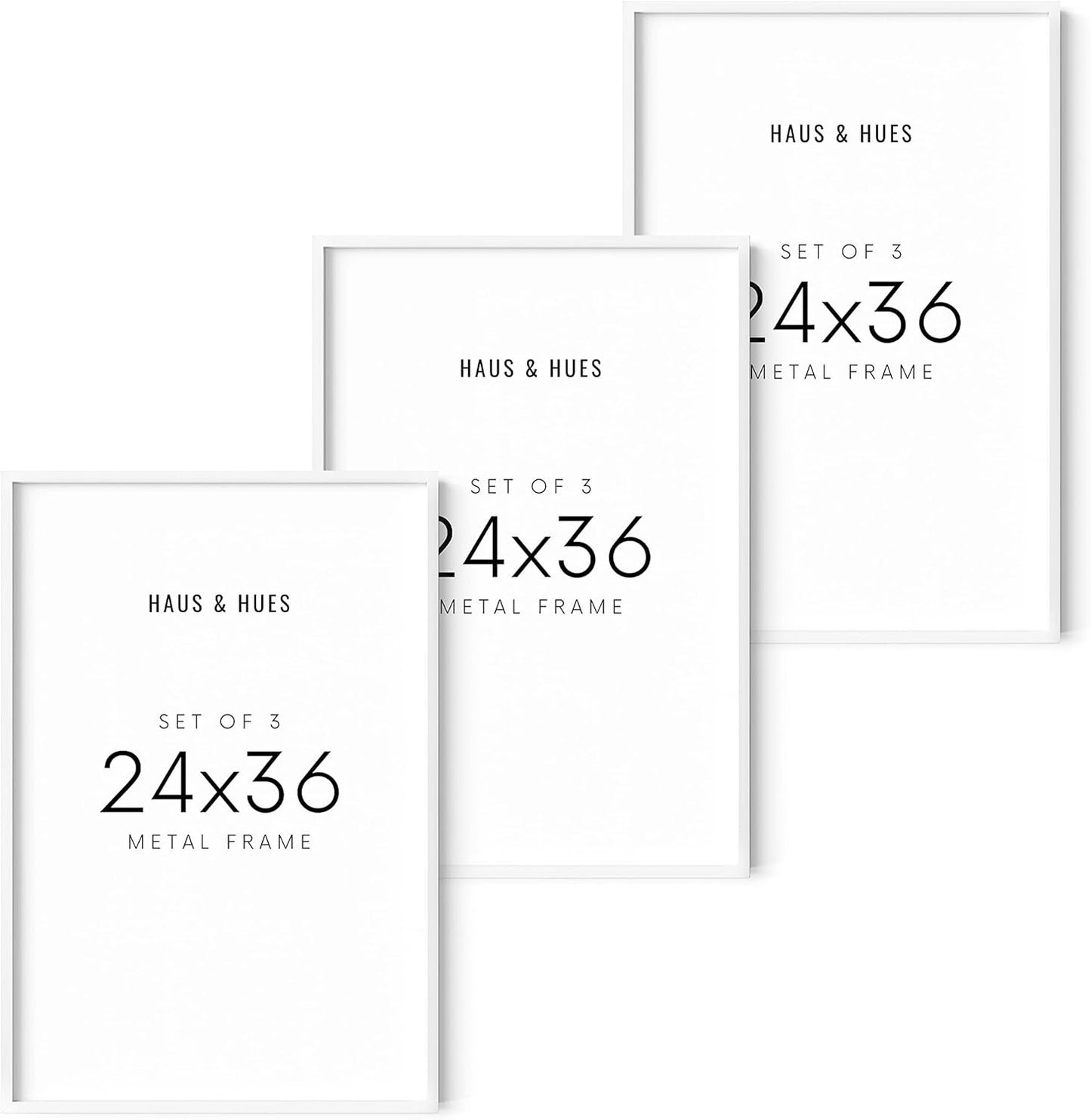 HAUS AND HUES 24x36 White Metal Picture Frames - Features Premium Aluminum, Vertical & Horizontal