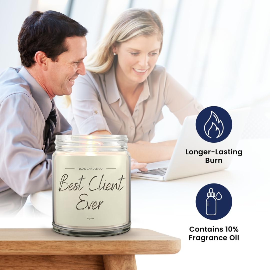 1OAK Vanilla Scented Candles - Appreciation Gifts for Clients - Client Candle - Thank You Client