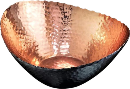 Monarch Abode Hand Hammered Decorative Bowl for Home Decor, 7.5-Inch Black and Copper Plated – Key