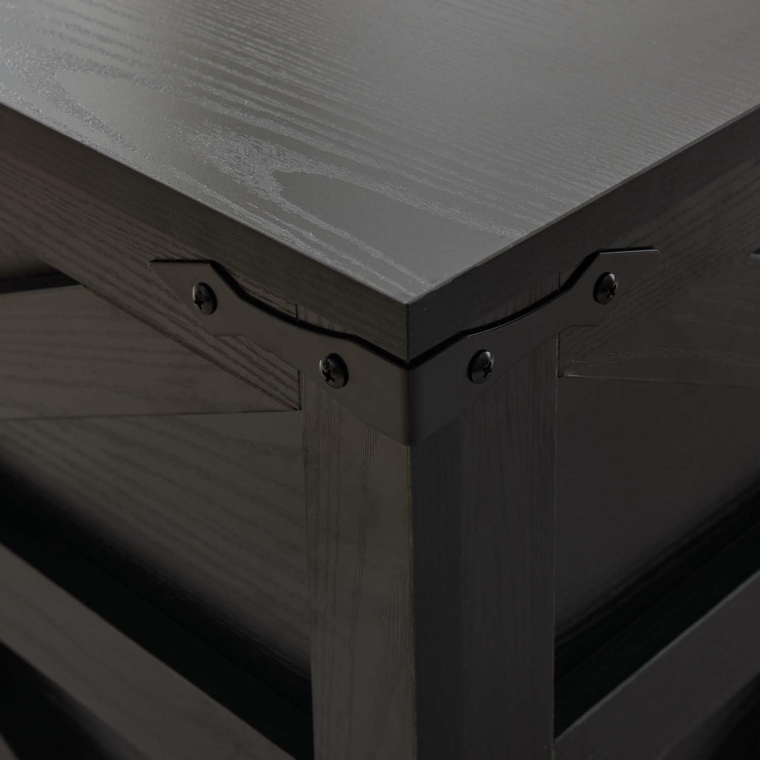 Black Coffee Table with Storage, Cocktail Table with Hinged Lift Top, Farmhouse Square Wood Center