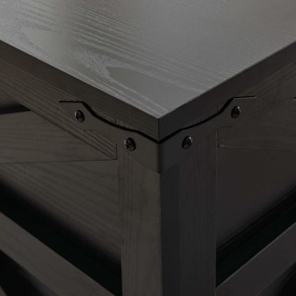 Black Coffee Table with Storage, Cocktail Table with Hinged Lift Top, Farmhouse Square Wood Center
