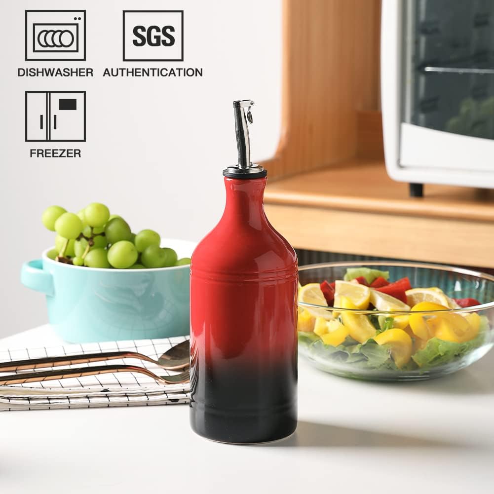 Sweejar Ceramic Olive Oil Dispenser Bottle, Opaque Oil Cruet Protects Oil to Reduce Oxidation