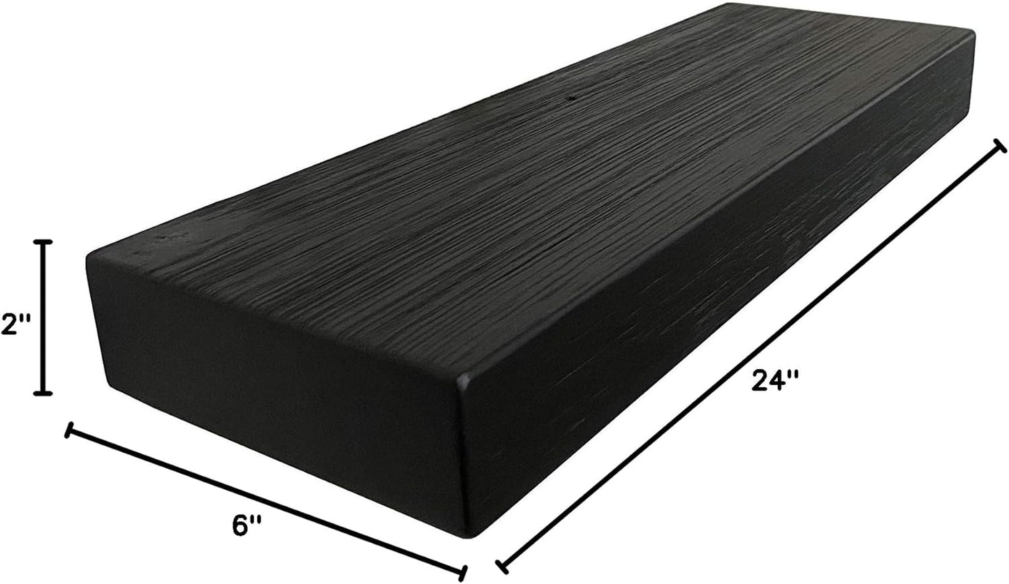 joelsantiques 24 Inch Wooden Floating Shelves for Wall - 24x6x2 in - Made of Natural Wood - Short