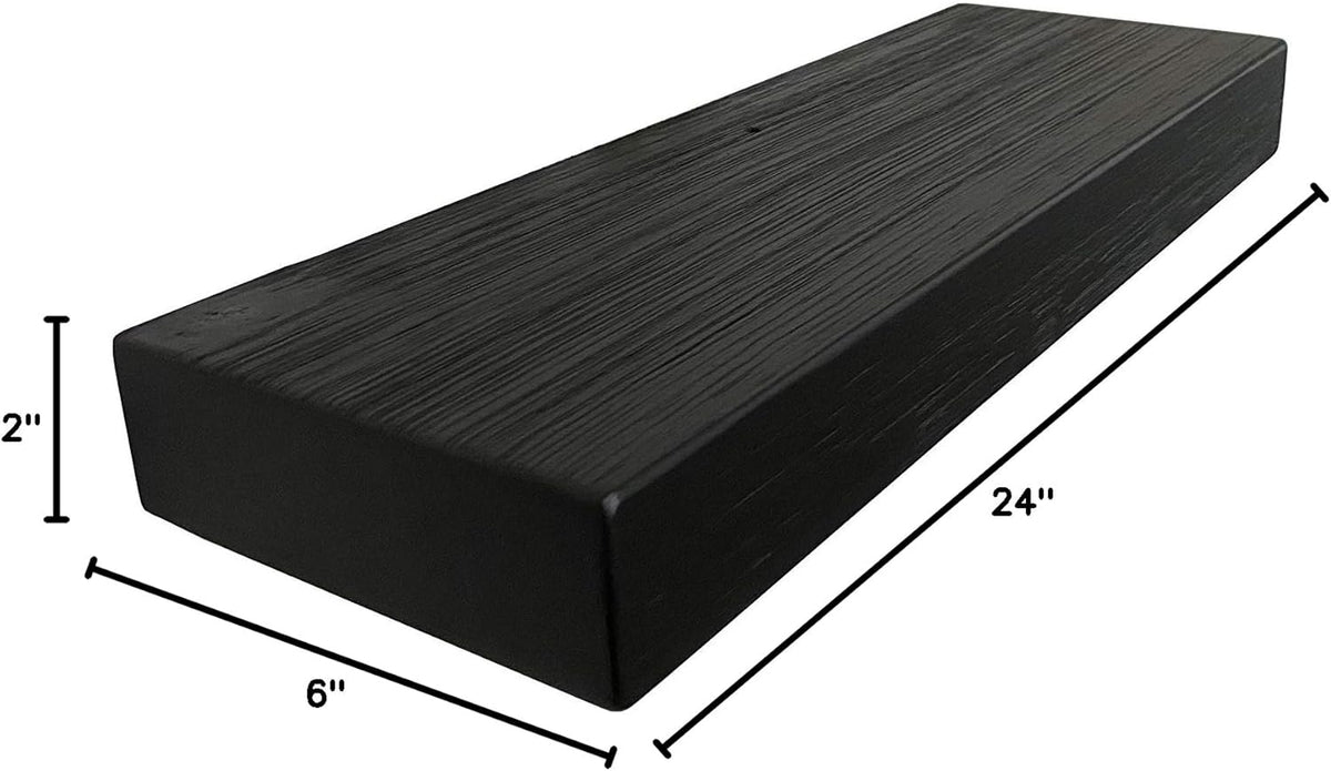 joelsantiques 24 Inch Wooden Floating Shelves for Wall - 24x6x2 in - Made of Natural Wood - Short