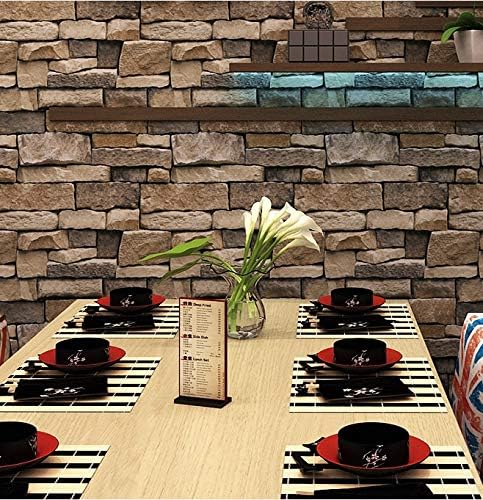 TUOKING Peel and Stick Stone Wallpaper Self-Adhesive Removable Wallpaper Home Decoration for