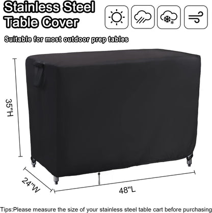 Kingling Outdoor Table Cover 48 Inch, Waterproof Stainless Steel Table Cover Metal BBQ Table Covers