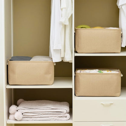 TheWarmHome Organization and Storage Bin for Shelves - Large 3 Pack 16x12x8 inch Storage Basket for