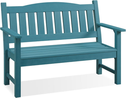 Psilvam 2-Person Outdoor Memorial Bench, All-Weather Poly Lumber Garden Bench, Rot-Resistant