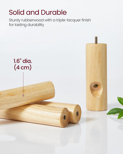 VASAGLE Solid Wood Coat Rack, Free Standing Tree-Shaped Coat Rack with 8 Hooks, 3 Height Options