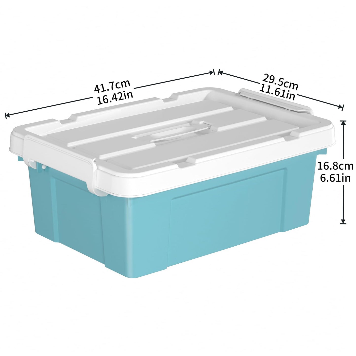 Cetomo Lidded Storage Bin with Handle, Tote Organizing Container with Durable Lid and Secure