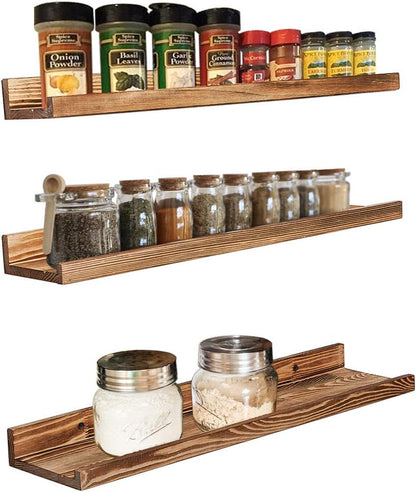 AZSKY Floating Shelves Set of 3, Picture Ledge Shelf, 24 Inches Long Large Nursery Book Shelves for