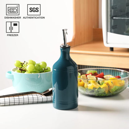 Sweejar Ceramic Olive Oil Dispenser Bottle, Opaque Oil Cruet Protects Oil to Reduce Oxidation