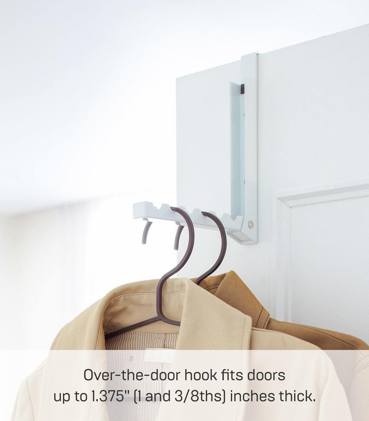 YAMAZAKI Home Smart Over The Door Hooks - Folding Hanging Coat Rack - 1-Hook - Steel