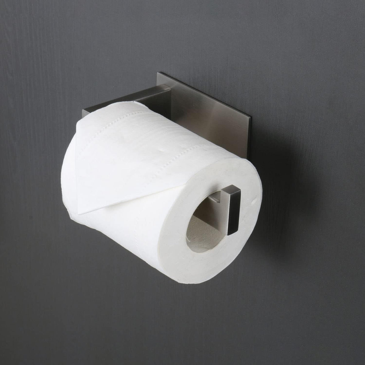 Toilet Paper Holder, Self Adhesive Tissue Holder Stainless Steel Rustproof Paper Roll Holder, No