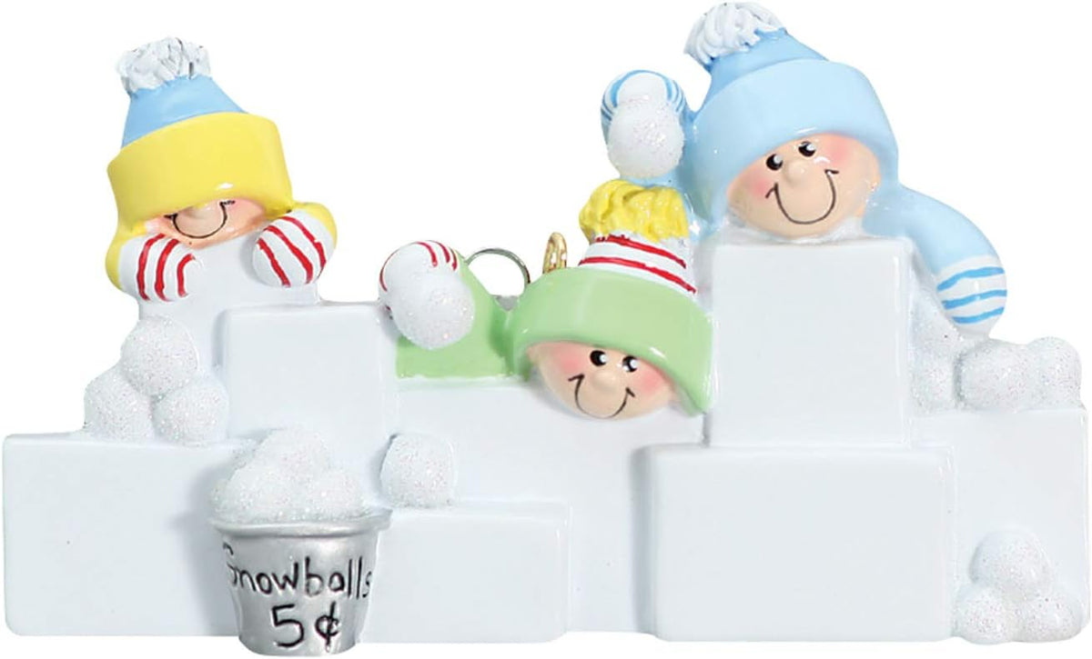Personalized Family Christmas Ornament - Custom Ornament Family of 3 Xmas Ornaments 2024 Snowball
