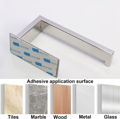 Toilet Paper Holder, Self Adhesive Tissue Holder Stainless Steel Rustproof Paper Roll Holder, No