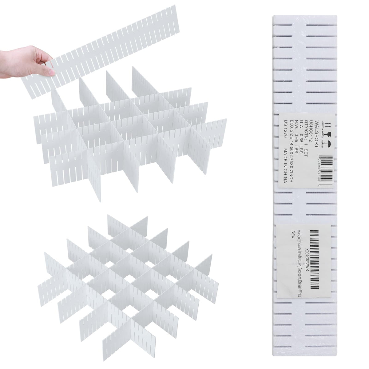 ALBAD Plastic Drawer Dividers Adjustable Drawer Organizer Dividers Separator for Tidying