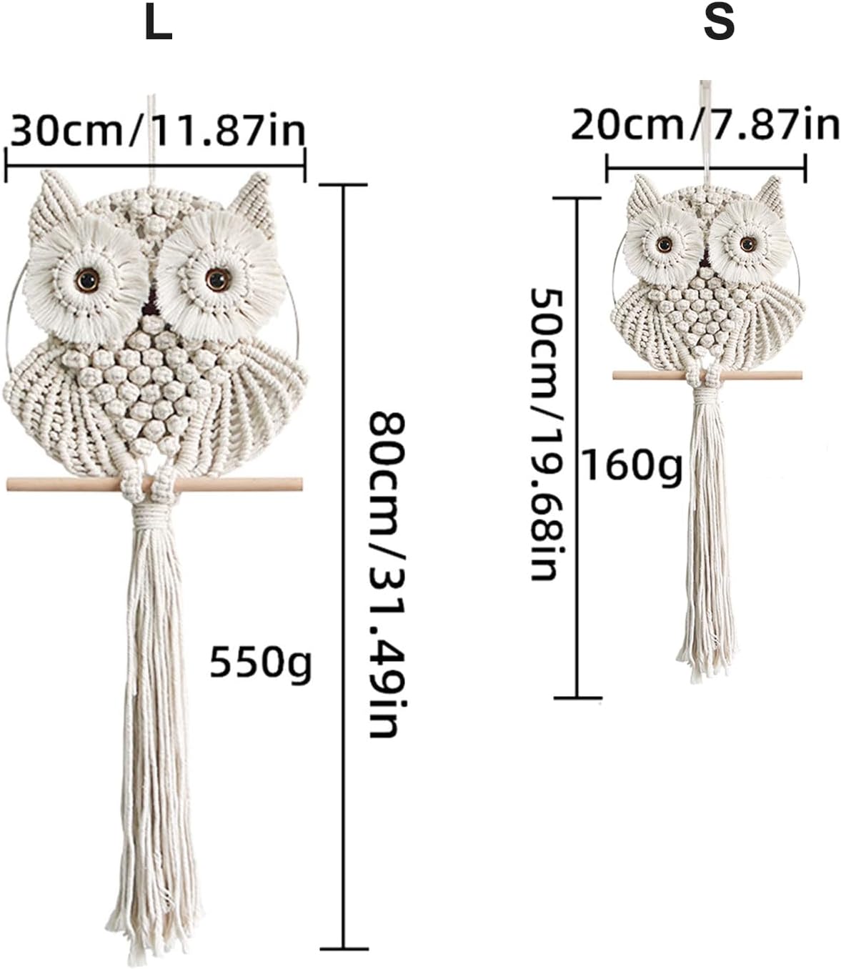 Owl Macrame Wall Hanging-Hand Woven Boho Tapestry-Macrame Wall Decor -Owl Decor for Bedroom, Living