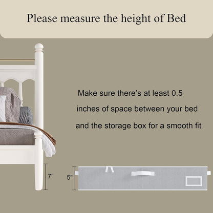 Under Bed Storage Containers, 2-Pack Underbed Storage Box, Collapsible Clothes Storage Bins with