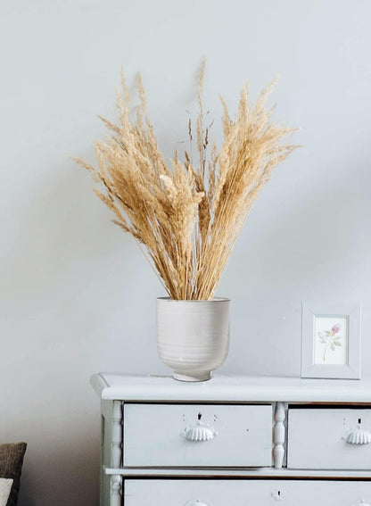 Serene Spaces Living Large Glazed Ceramic Pedestal Bowl- Centerpiece for Vintage Weddings, Events
