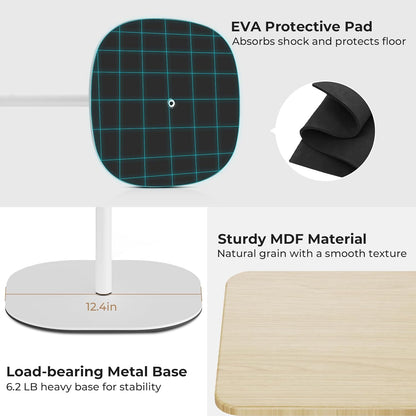 Portable Laptop Floor Stand, Bedside/Sofa Table with Height Adjustable 18''~47'', Stylish Movable