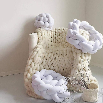 Chunky Knit Blanket Hand Made Merino Wool Throw Boho Bedroom Sofa Home Decor Giant Yarn(Ivory White