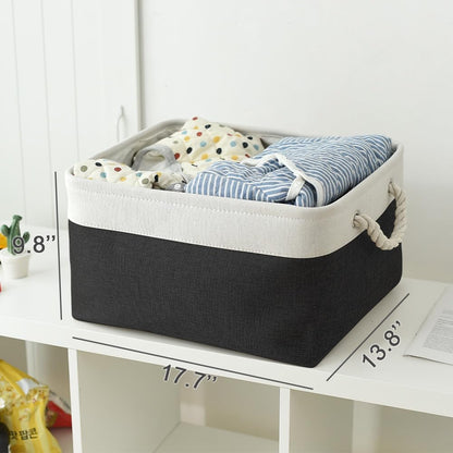 TheWarmHome Organization and Storage Basket for Organizing - Jumbo 3 Pack 17.7x13.8x9.7 inch Fabric
