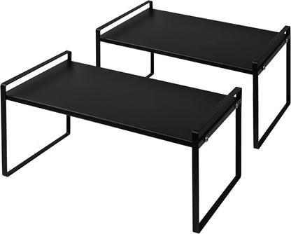 Nxconsu 2Pack Cabinet Shelves Stackable Organizer Rack Riser for Kitchen Cabinet Pantry Cupboard